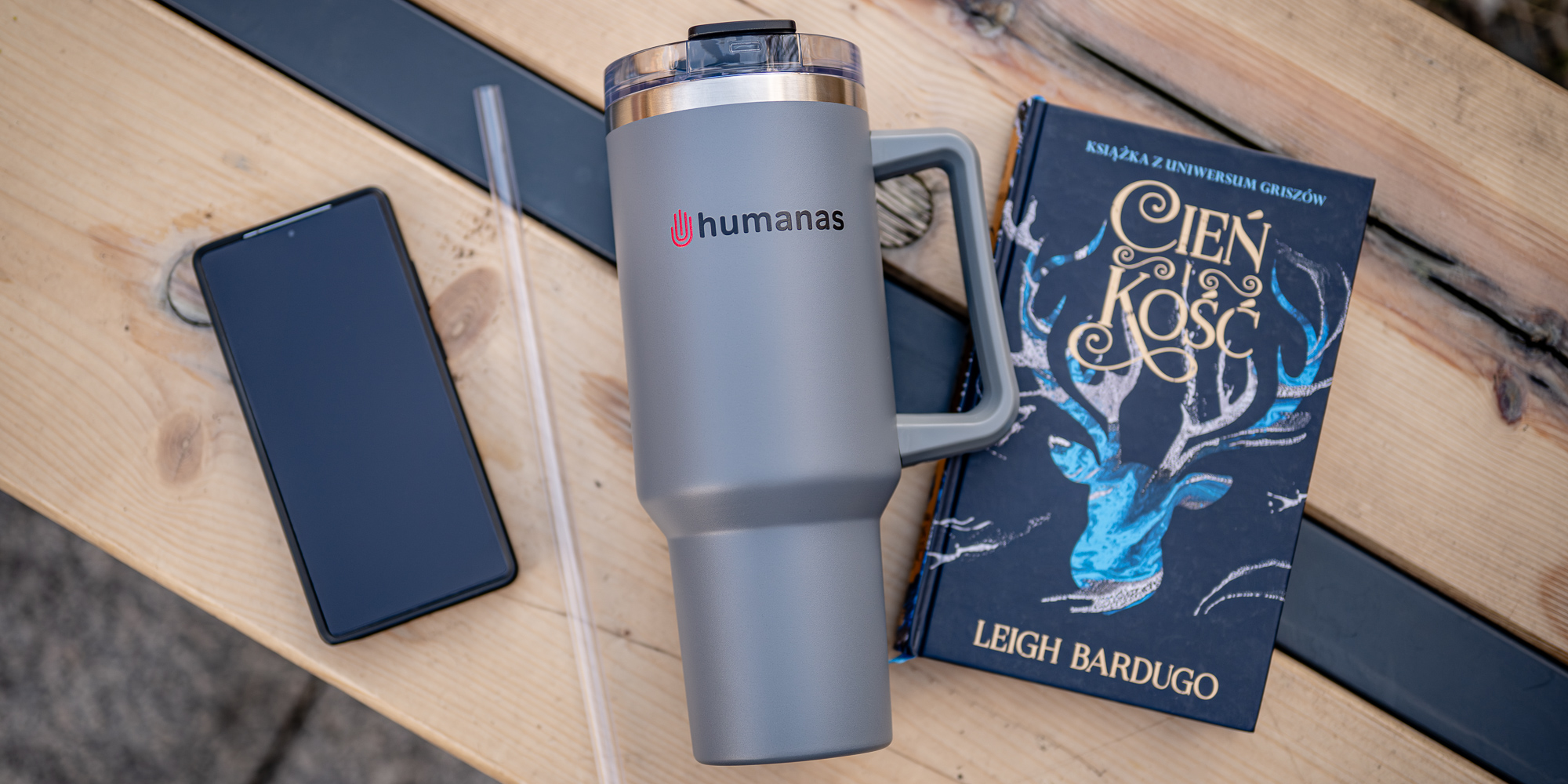 Kubek termiczny Humanas Viva 1200 ml - szary